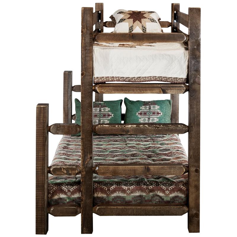 Montana Woodworks Homestead Wood Twin over Full Bunk Bed in Brown