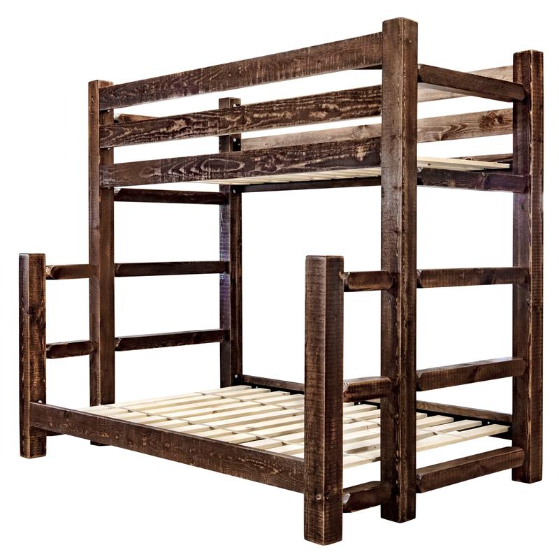 Montana Woodworks Homestead Wood Twin over Full Bunk Bed in Brown ...