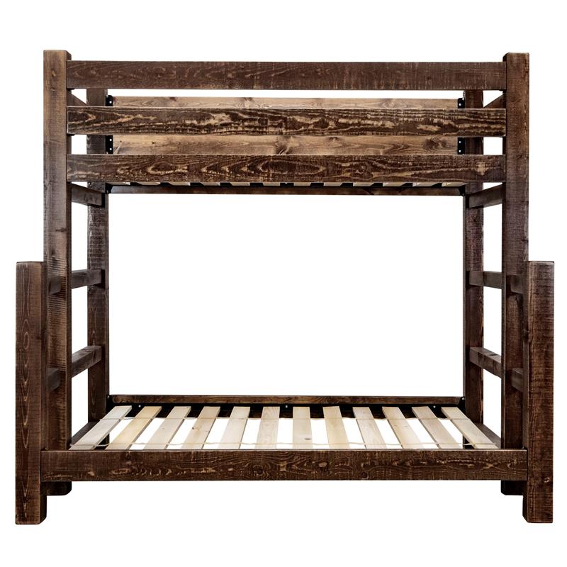 Montana Woodworks Homestead Wood Twin over Full Bunk Bed in Brown