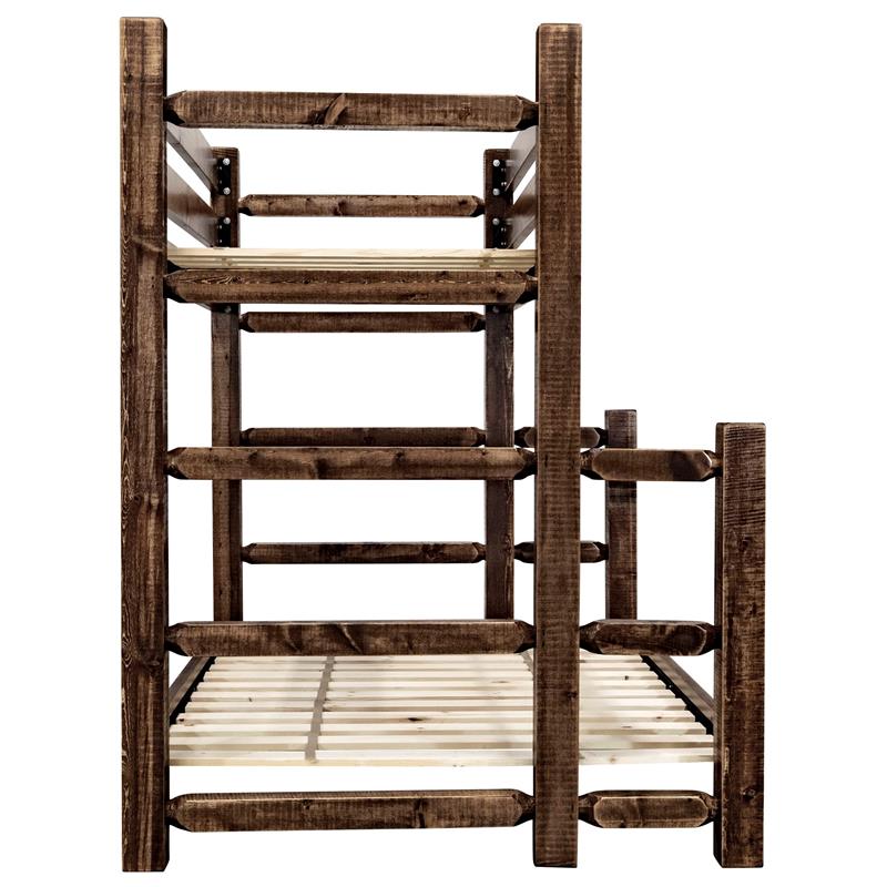 Montana Woodworks Homestead Wood Twin over Full Bunk Bed in Brown