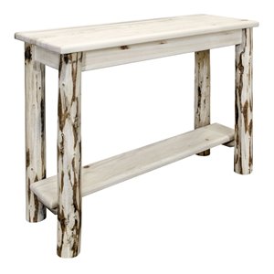 Montana Woodworks Transitional Solid Wood Console Table with Shelf in Natural