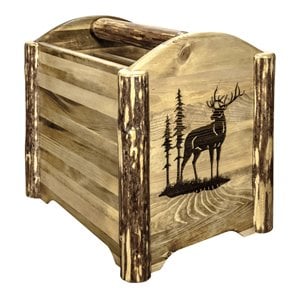 montana woodworks glacier country transitional wood magazine rack in brown
