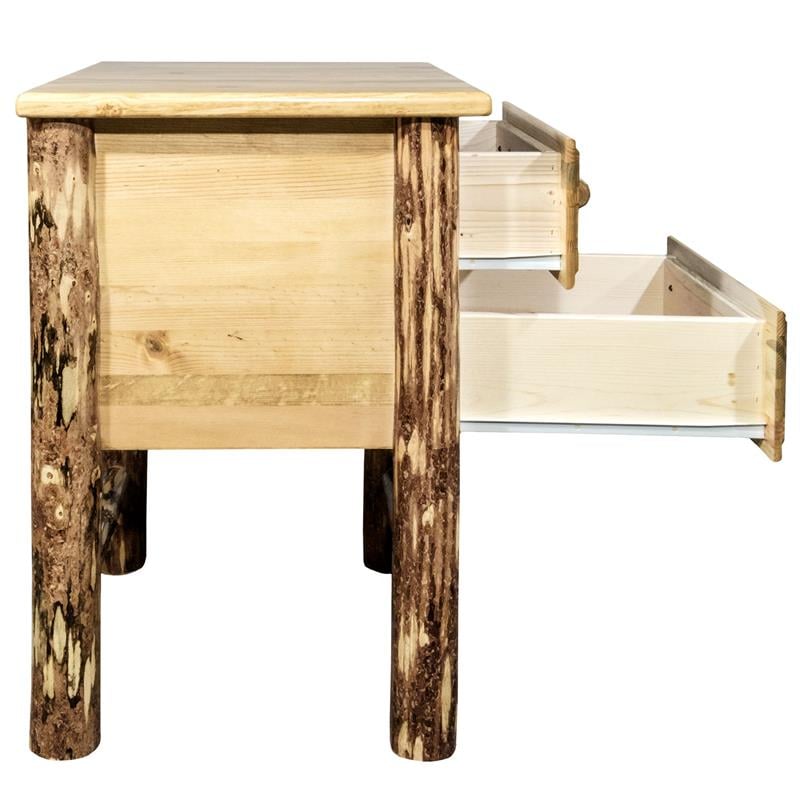 Montana Woodworks Glacier Country Wood Nightstand with 2 Drawers in Brown