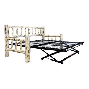 montana woodworks solid wood day bed with pop up trundle bed in natural