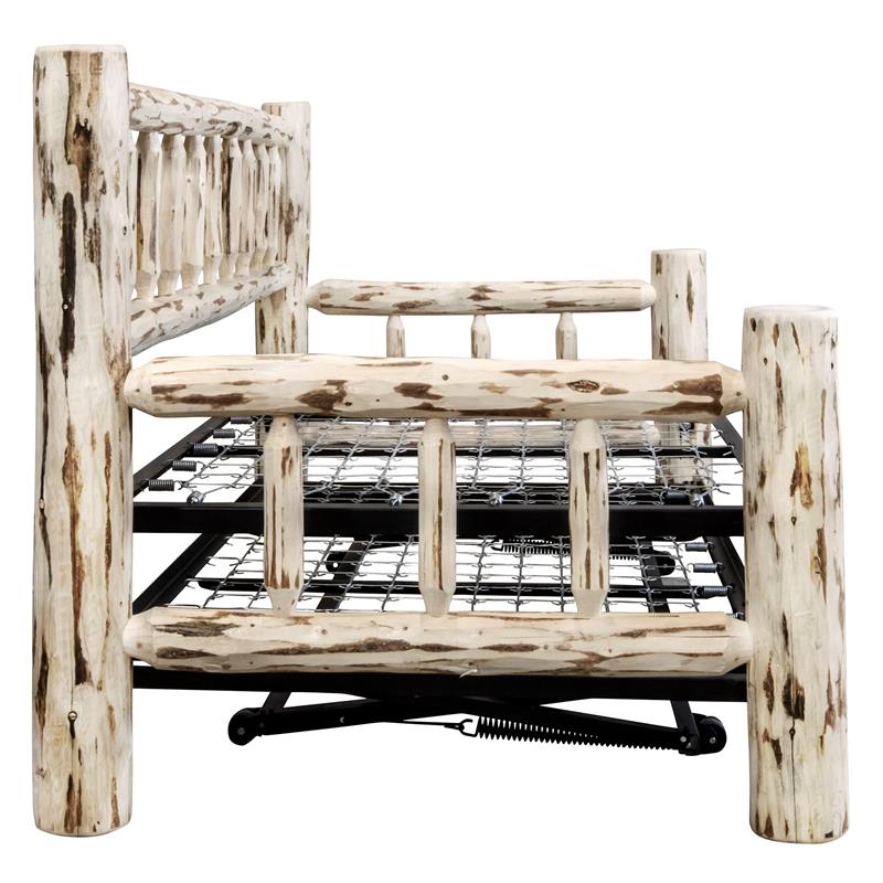 Montana Woodworks Wood Day Bed with Pop Up Trundle Bed in Natural
