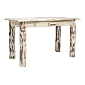 Montana Woodworks Hand-Crafted Transitional Wood Writing Desk in Natural