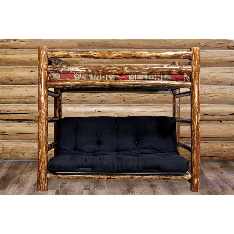 Montana Woodworks Glacier Country Wood Twin over Full Futon Frame in Brown