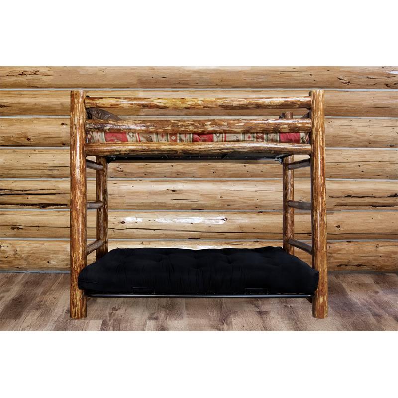 Montana Woodworks Glacier Country Wood Twin over Full Futon Frame in Brown