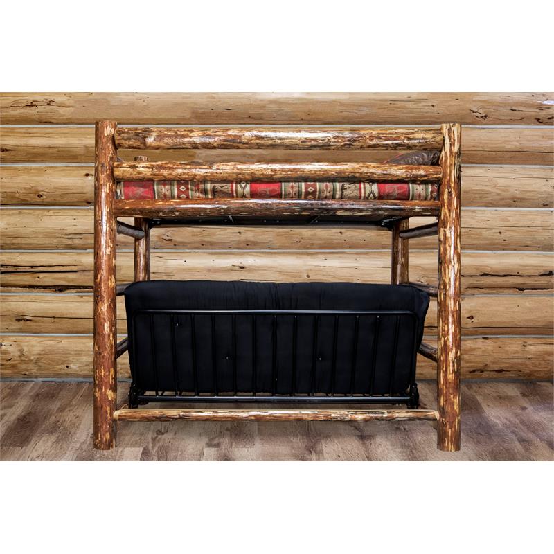 Montana Woodworks Glacier Country Wood Twin over Full Futon Frame in Brown