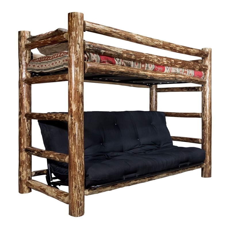 Montana Woodworks Glacier Country Wood Twin over Full Futon Frame in Brown
