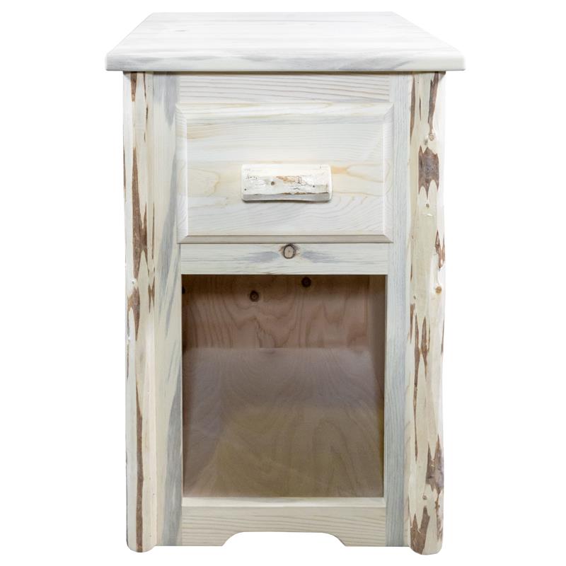 Montana Woodworks Solid Wood End Table with Drawer in Natural Lacquered