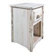 Montana Woodworks Solid Wood End Table with Drawer in Natural Lacquered