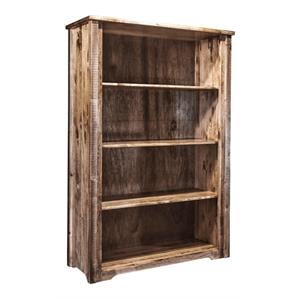 Montana Woodworks Homestead Transitional Wood Bookcase in Brown Lacquered