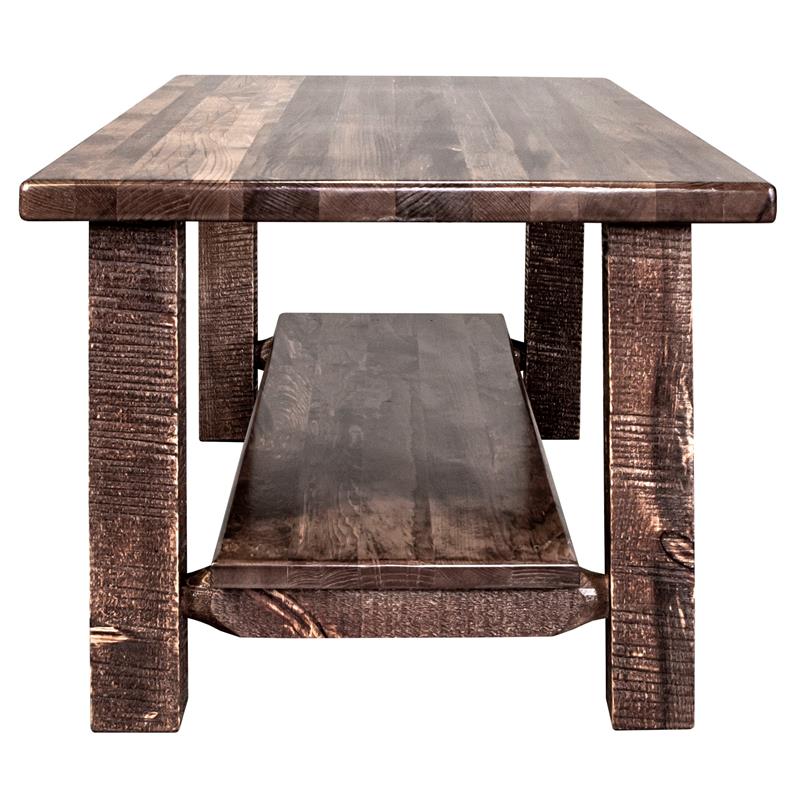 Montana Woodworks Homestead Wood Coffee Table with Shelf in Brown