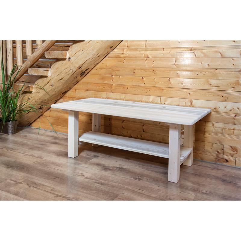 Montana Woodworks Homestead Wood Coffee Table with Shelf in Natural