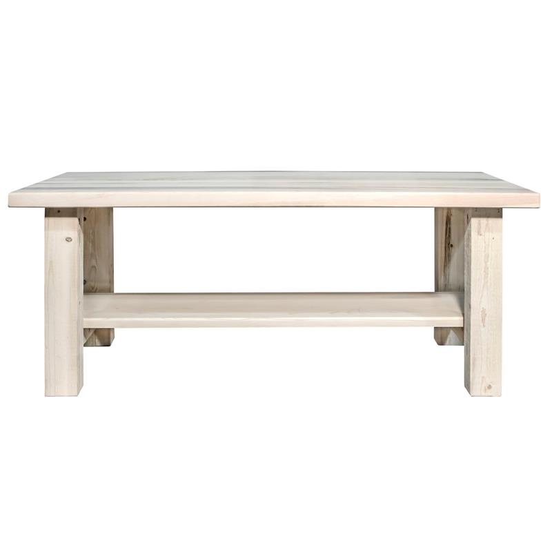 Montana Woodworks Homestead Wood Coffee Table with Shelf in Natural