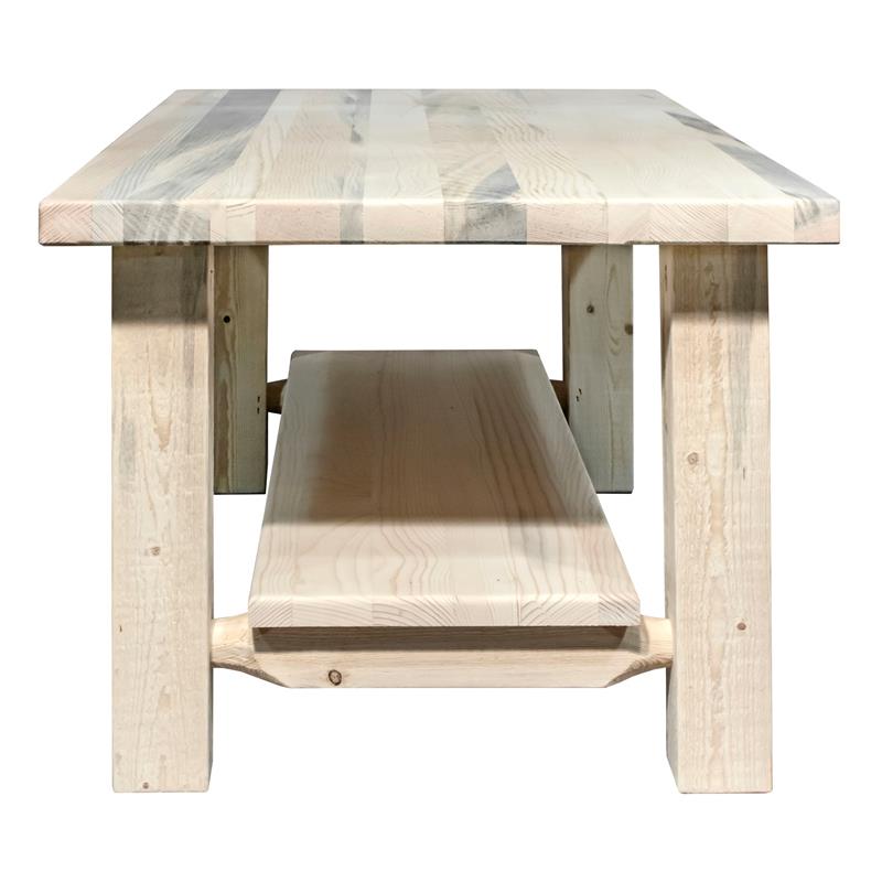 Montana Woodworks Homestead Wood Coffee Table with Shelf in Natural