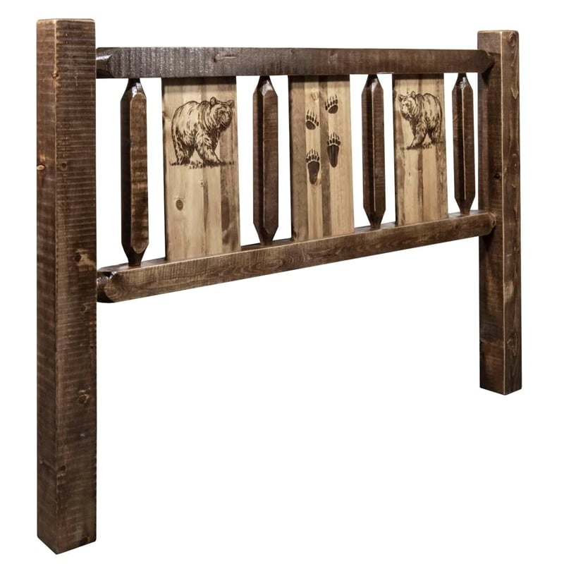 Montana Woodworks Homestead Handcrafted Wood California King Headboard in Brown