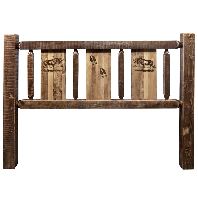 Montana Woodworks Homestead Pine Wood California King Headboard in Brown