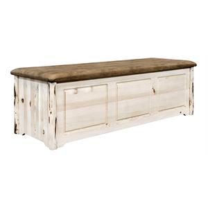 montana woodworks hand-crafted solid wood blanket chest in natural