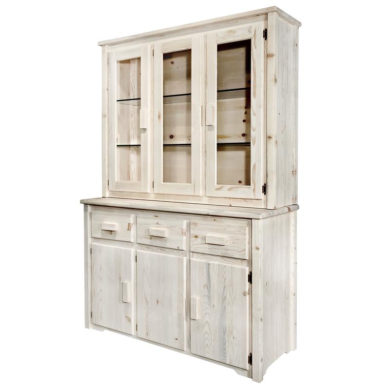 Montana Woodworks Homestead Transitional Solid Wood China Hutch in Natural