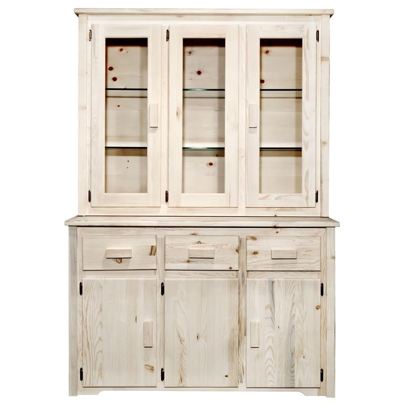 Montana Woodworks Homestead Transitional Solid Wood China Hutch in Natural