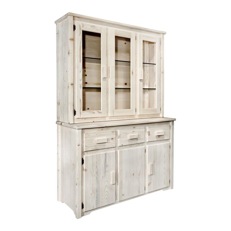 Montana Woodworks Homestead Transitional Solid Wood China Hutch in Natural