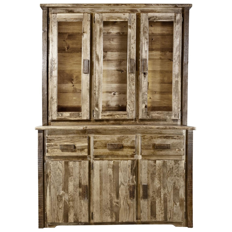 Montana Woodworks Homestead Transitional Wood China Hutch in Brown Lacquered