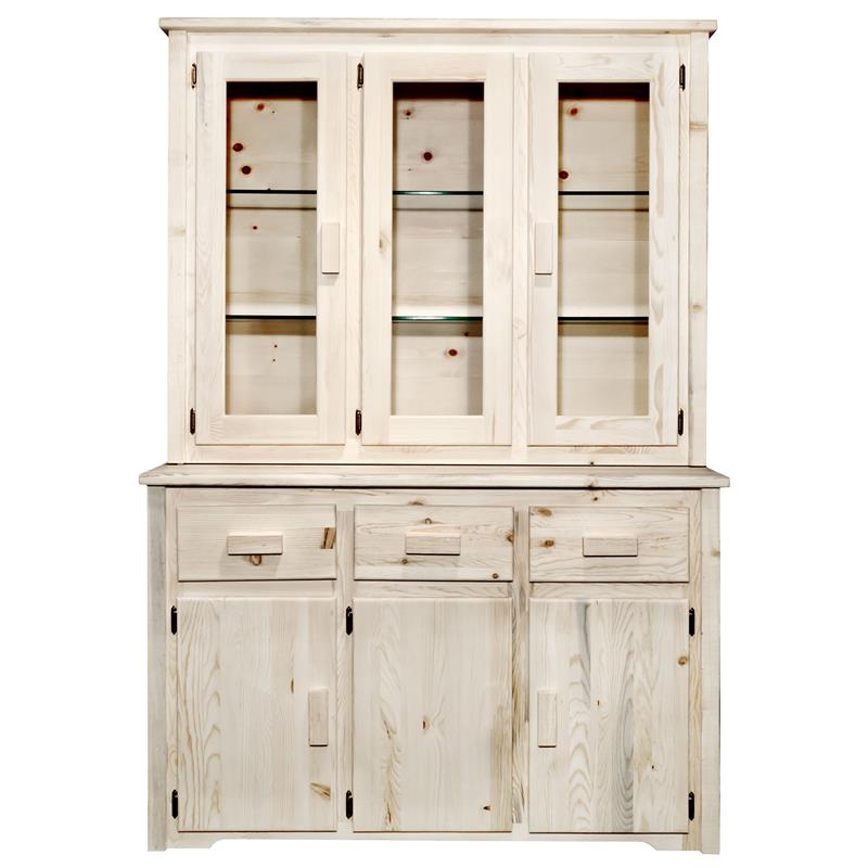 Montana Woodworks Homestead Transitional Wood China Hutch in Natural Lacquered