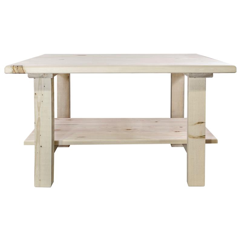 Montana Woodworks Homestead Wood Cocktail Table with Shelf in Natural