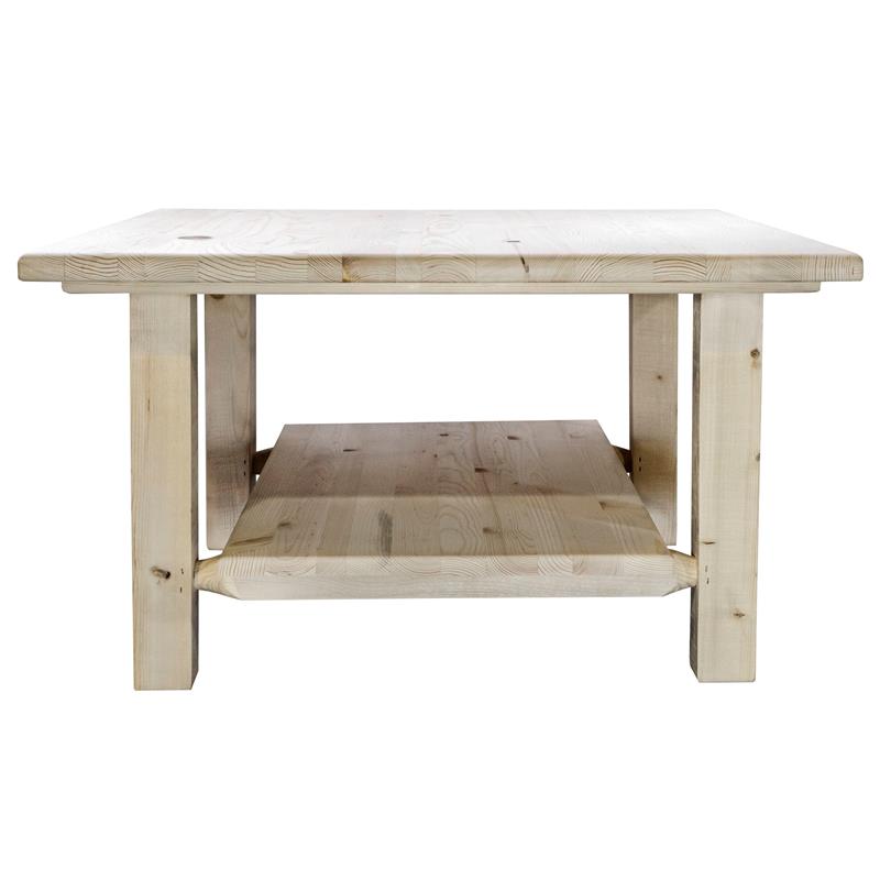 Montana Woodworks Homestead Wood Cocktail Table with Shelf in Natural