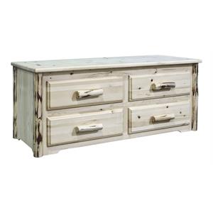 montana woodworks 4 drawers transitional wood sitting chest in natural