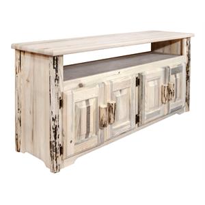 Montana Woodworks Transitional Wood Television Stand in Natural Lacquered