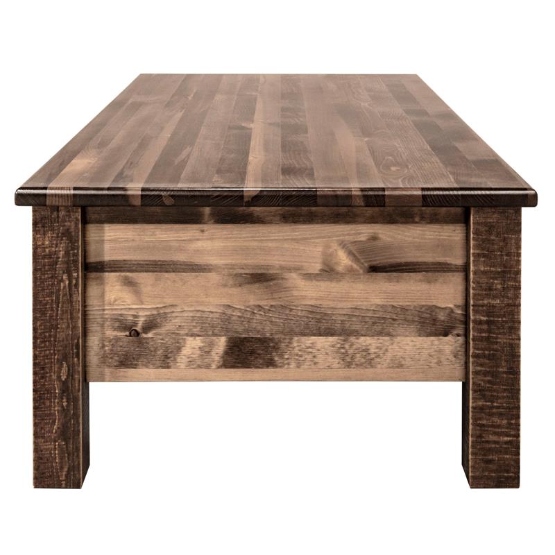 Montana Woodworks Homestead Wood Coffee Table with 6 Drawers in Brown