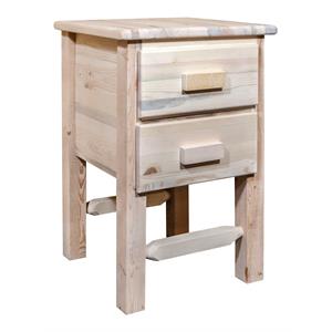 montana woodworks homestead 2-drawer wood nightstand in natural
