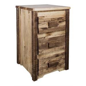 montana woodworks homestead 3 drawers wood nightstand in brown