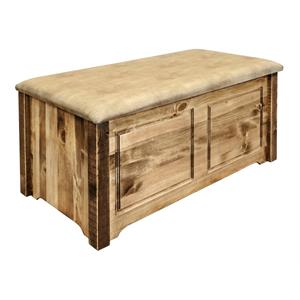 montana woodworks homestead small hand-crafted wood blanket chest in brown