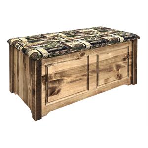 montana woodworks homestead small transitional wood blanket chest in brown