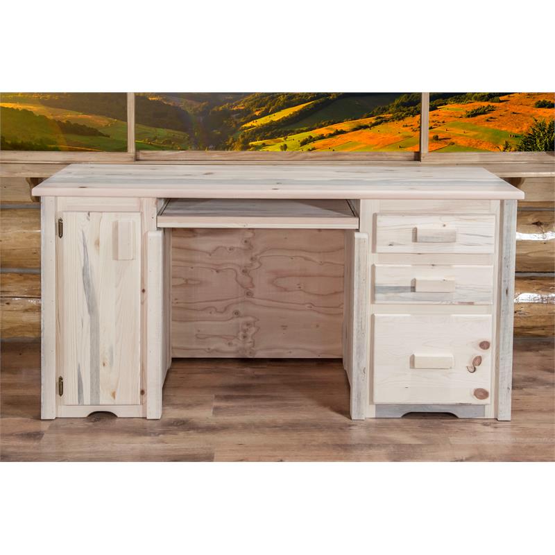 Montana Woodworks Homestead Transitional Wood Computer Desk in Natural