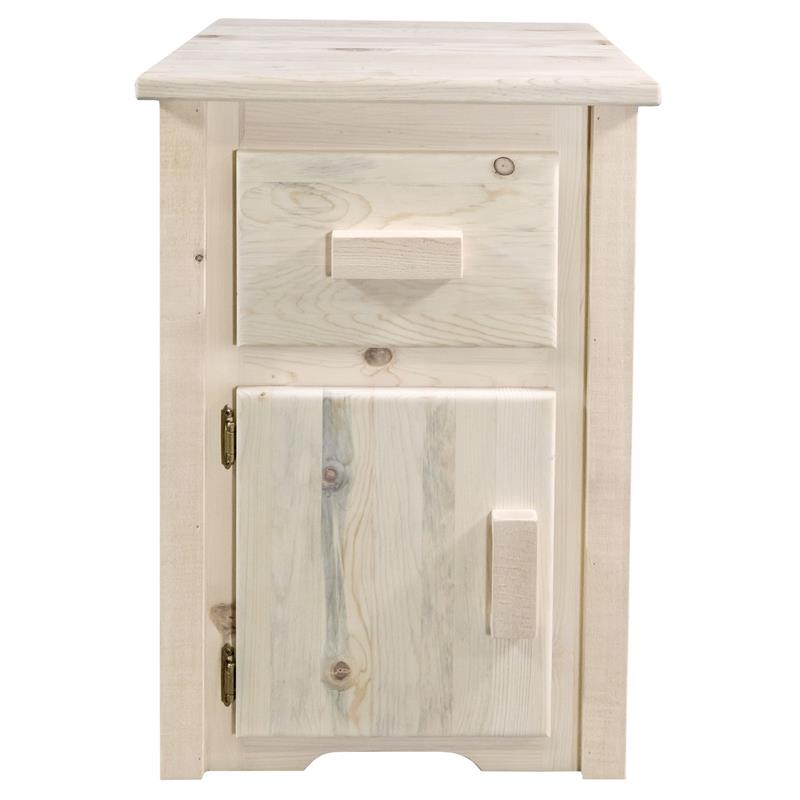 Montana Woodworks Homestead Left Hinged Wood End Table with Drawer in Natural