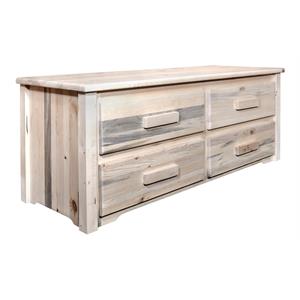 montana woodworks homestead 4 drawers wood sitting chest in natural
