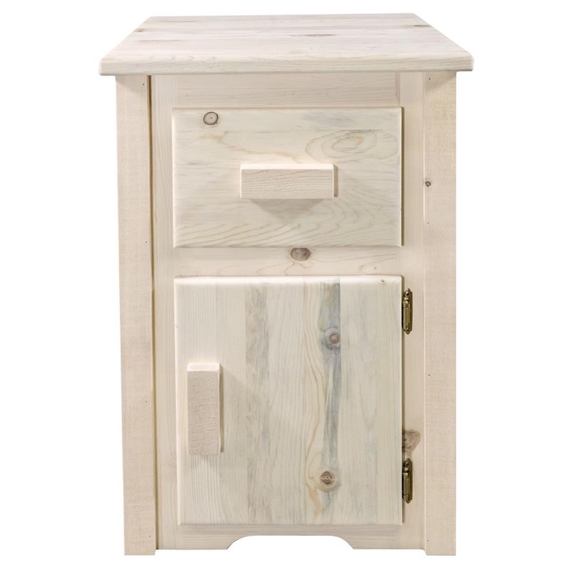 Montana Woodworks Homestead Handcrafted Wood End Table with Drawer in Natural