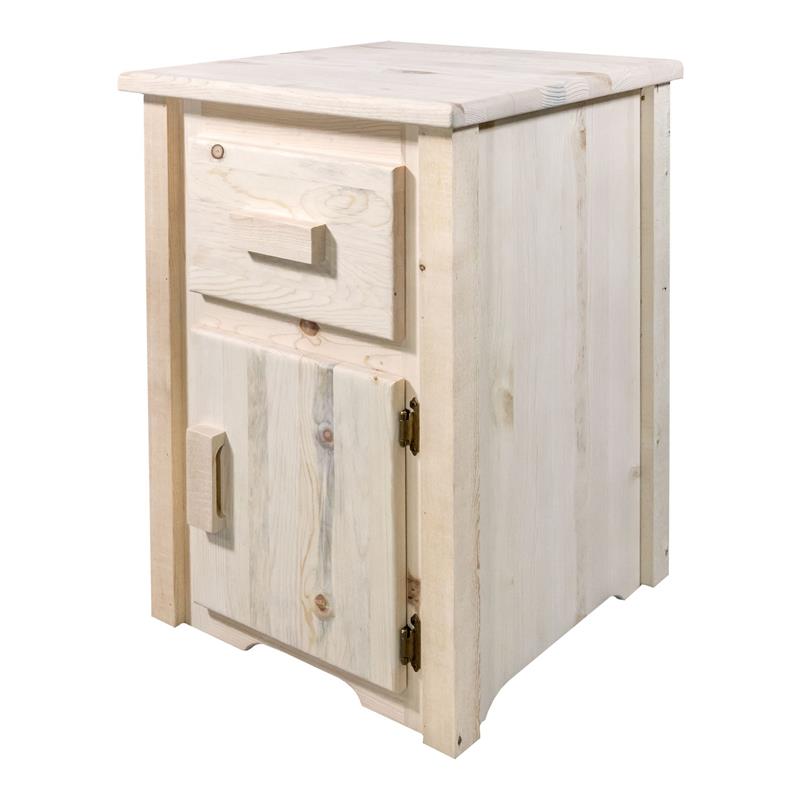 Montana Woodworks Homestead Handcrafted Wood End Table with Drawer in Natural
