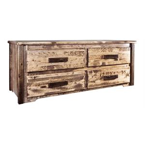 montana woodworks homestead 4 drawers transitional wood sitting chest in brown