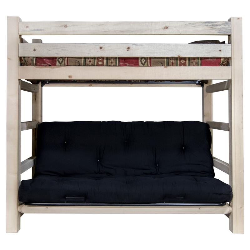 Montana Woodworks Homestead Solid Wood Twin over Full Futon Frame in Natural