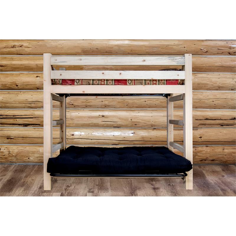 Montana Woodworks Homestead Solid Wood Twin over Full Futon Frame in Natural