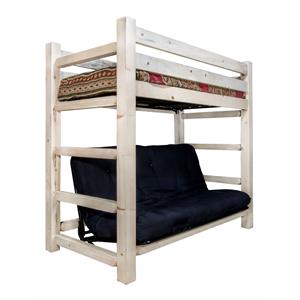 montana woodworks homestead solid wood twin over full futon frame in natural
