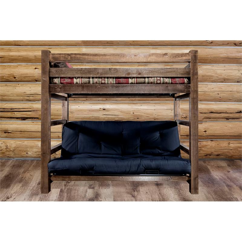 Montana Woodworks Homestead Wood Twin over Full Futon Frame in Brown