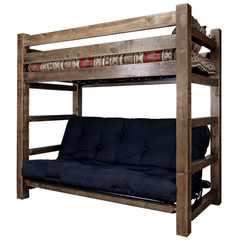 Montana Woodworks Homestead Wood Twin over Full Futon Frame in Brown