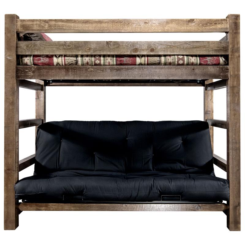 Montana Woodworks Homestead Wood Twin over Full Futon Frame in Brown